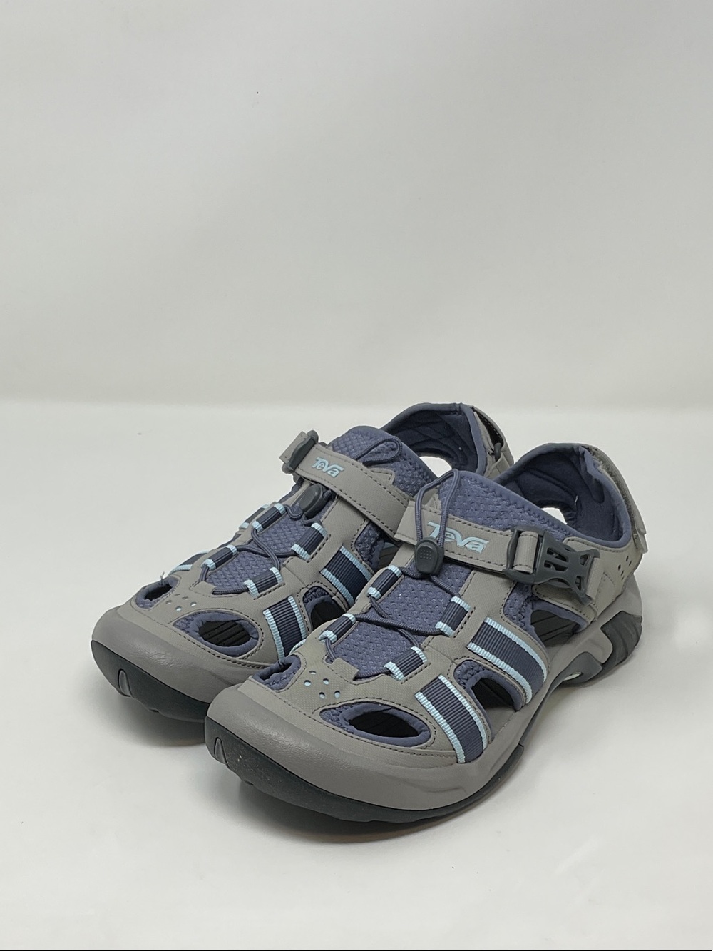 Teva Women's Gray and Blue Sport Sandals with Closed Toe - Picture 2 of 4